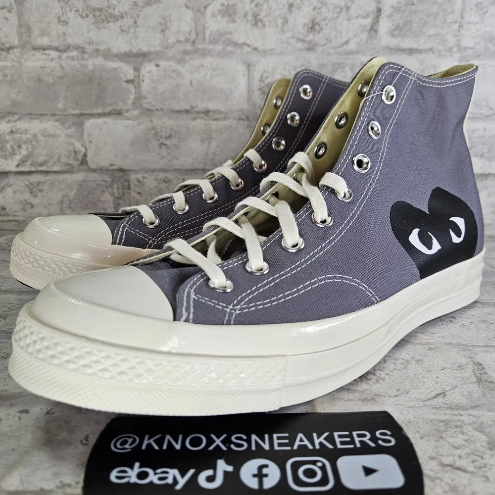 Converse Comme des Garçons x Chuck 70 High Steel Gray 171847c Men's Size 12